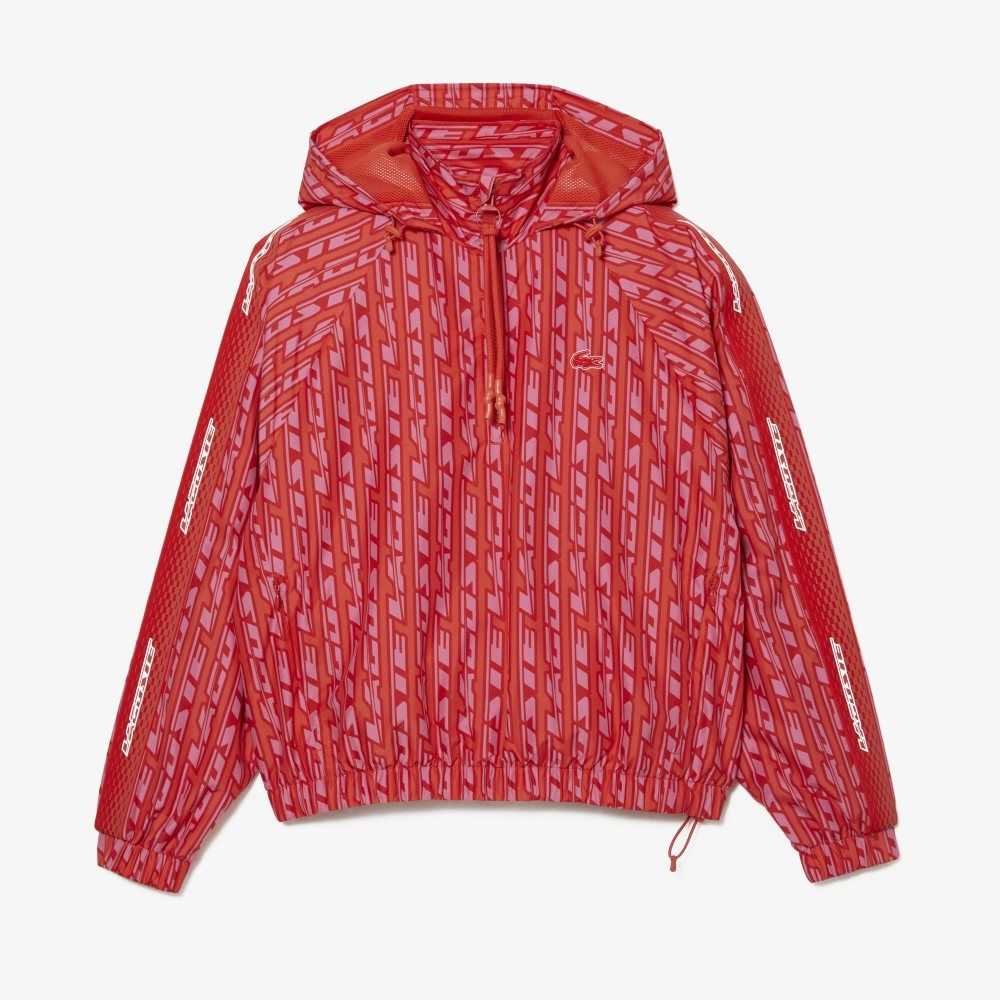 Lacoste Oversized Hooded Track Jacket Orange / Red / Pink | RQK-453870