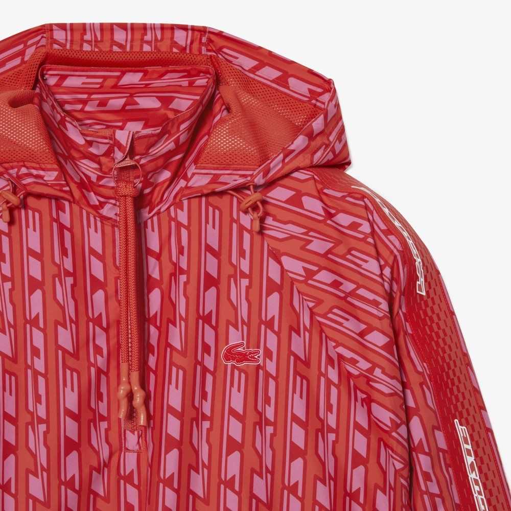 Lacoste Oversized Hooded Track Jacket Orange / Red / Pink | RQK-453870