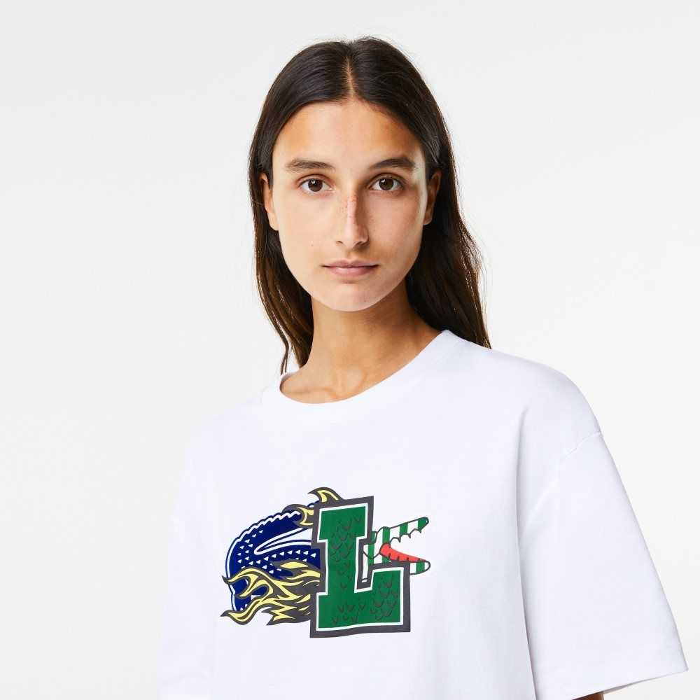 Lacoste Oversized Organic Cotton T-Shirt White | SNB-139408