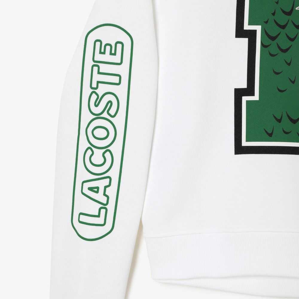 Lacoste Oversized Print And Branded Sweatshirt White | FGT-098124