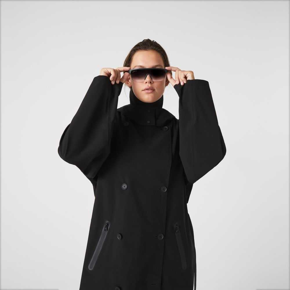 Lacoste Oversized Trench Coat Black | CNL-908756