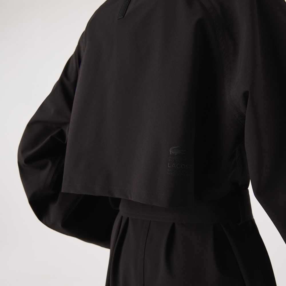 Lacoste Oversized Trench Coat Black | CNL-908756