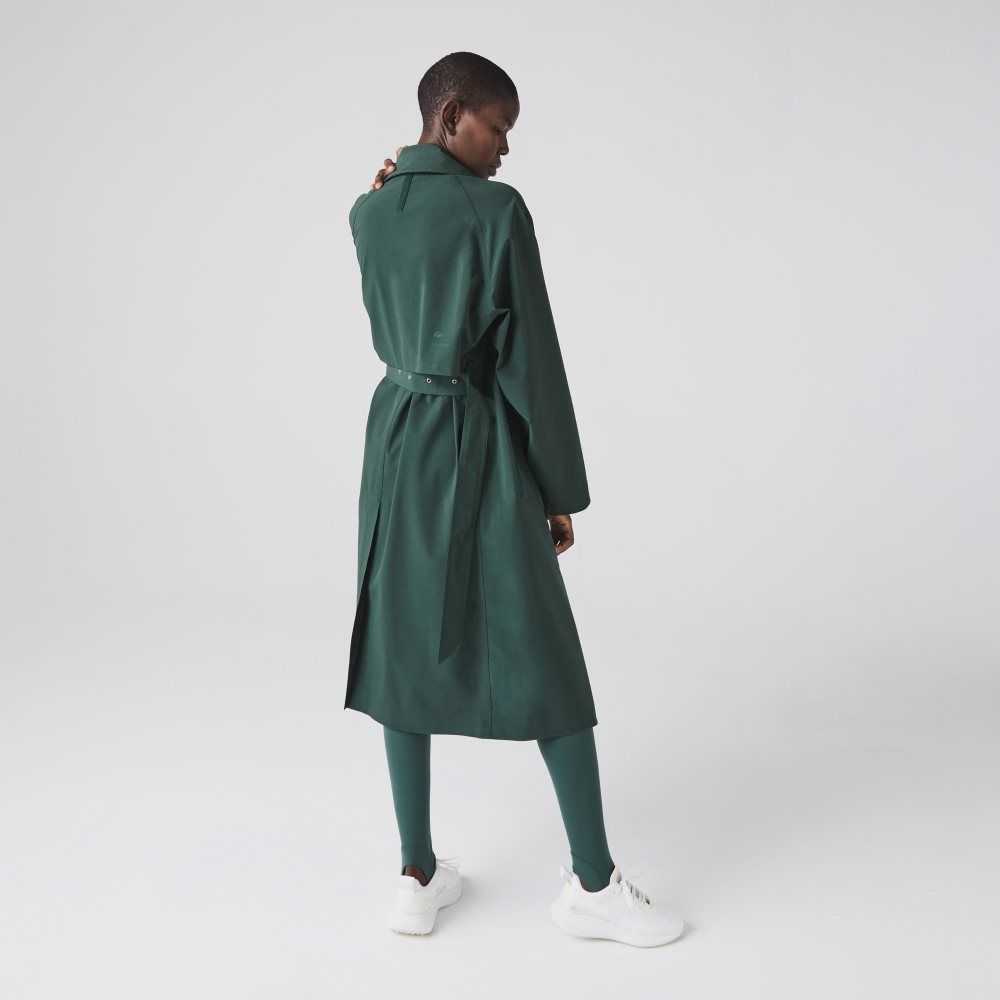 Lacoste Oversized Trench Coat Green | NZX-581734