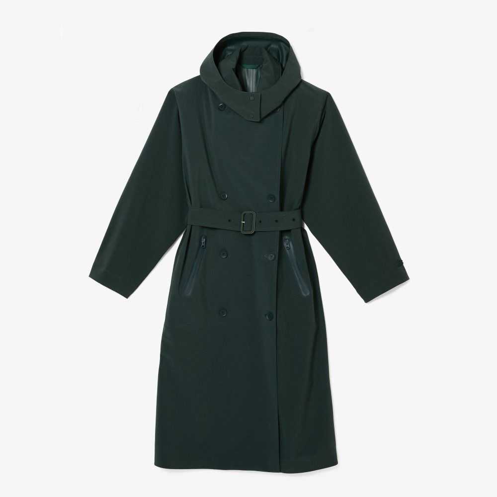 Lacoste Oversized Trench Coat Green | NZX-581734