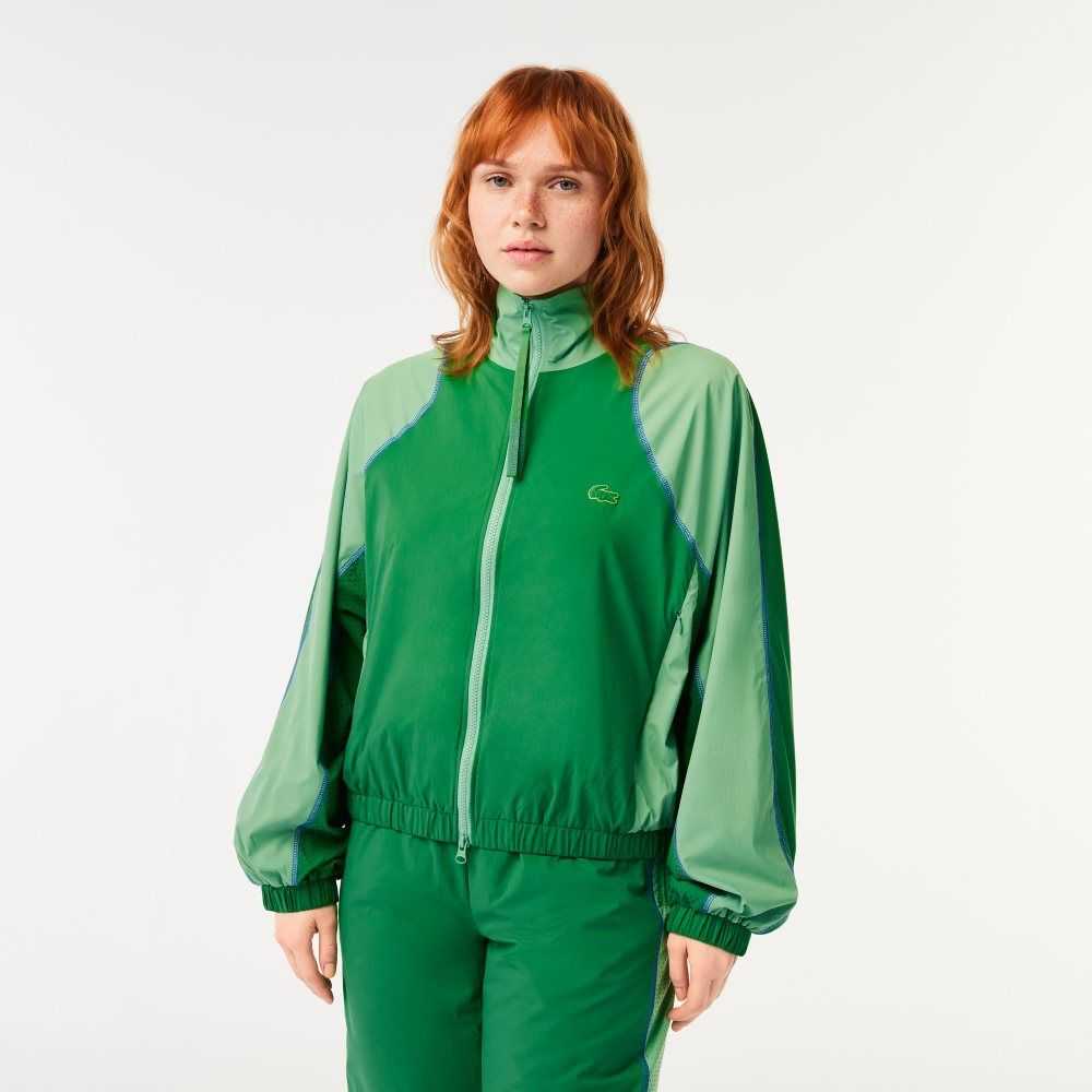 Lacoste Oversized Two-Tone Jacket Green | ENL-701843