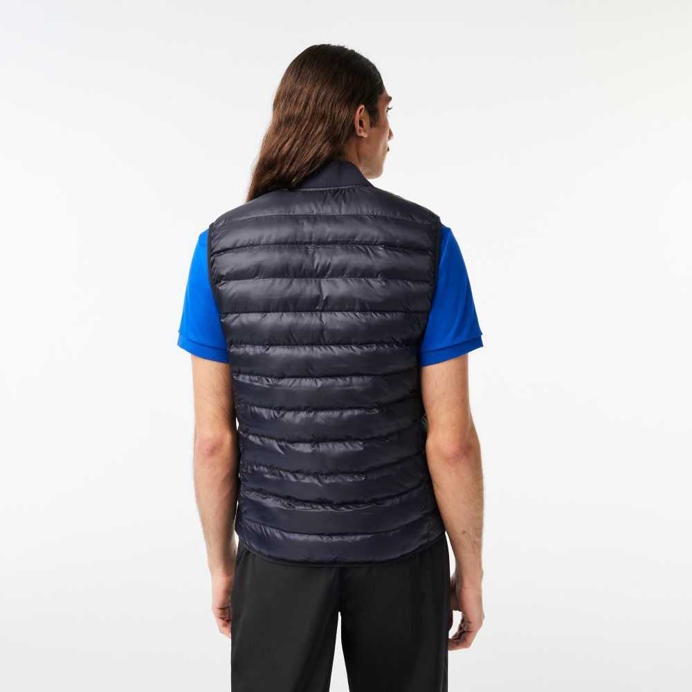 Lacoste Padded Water-Repellent Vest Navy Blue | XYD-769243