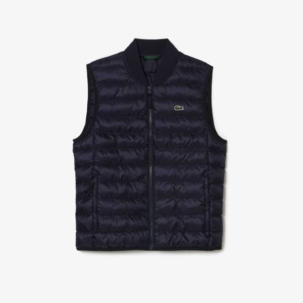 Lacoste Padded Water-Repellent Vest Navy Blue | XYD-769243