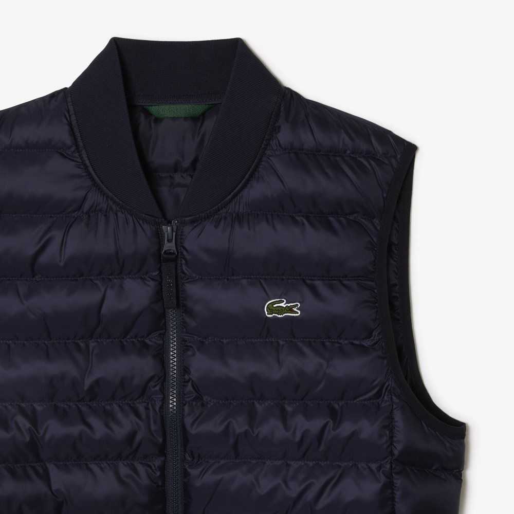 Lacoste Padded Water-Repellent Vest Navy Blue | XYD-769243