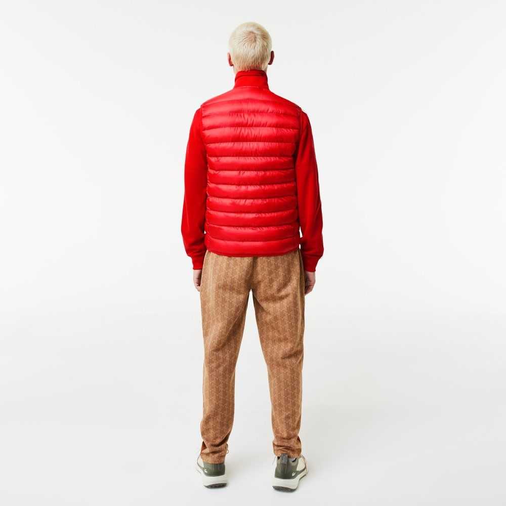 Lacoste Padded Water-Repellent Vest Red | MSK-235017