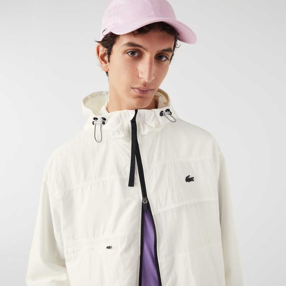 Lacoste Patchwork Effect Jacket White | SVX-058219