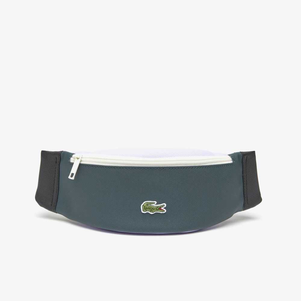 Lacoste Patchwork Effect Waist Bag Noir Laponie Plumage Cyna | CSJ-503471