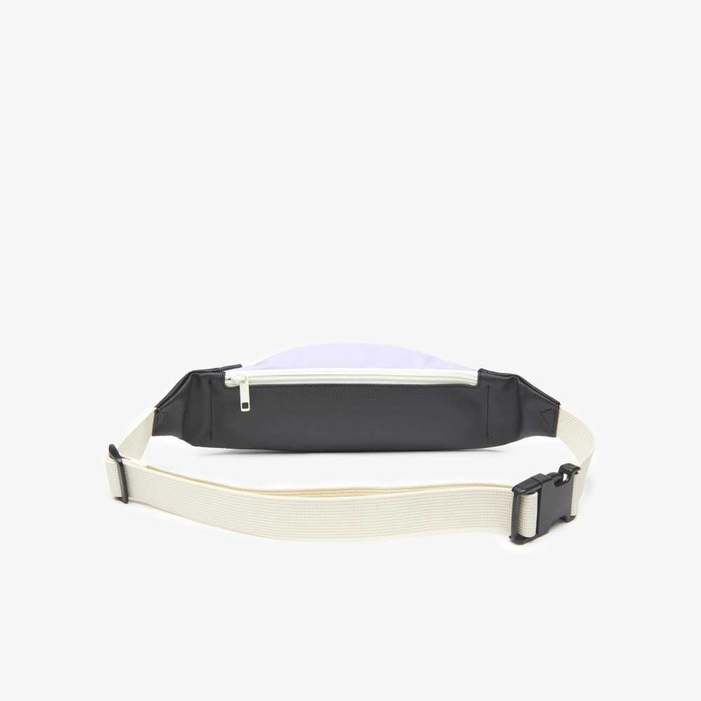 Lacoste Patchwork Effect Waist Bag Noir Laponie Plumage Cyna | CSJ-503471