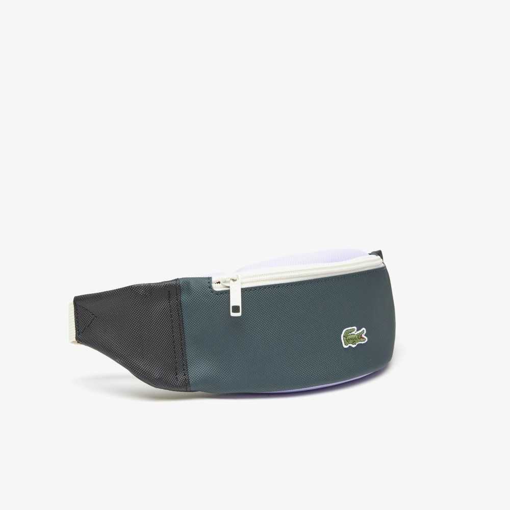 Lacoste Patchwork Effect Waist Bag Noir Laponie Plumage Cyna | CSJ-503471