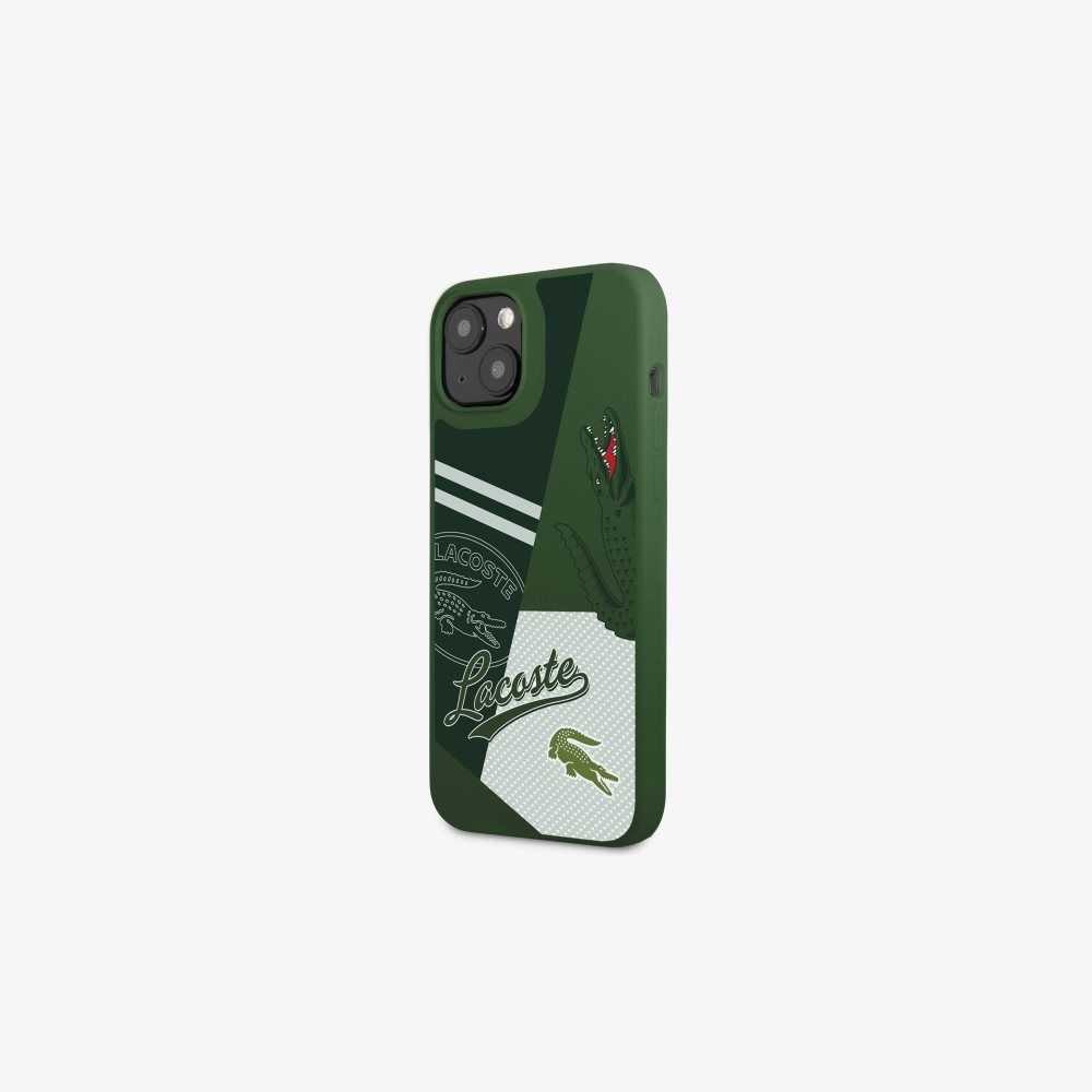 Lacoste Patchwork Print iPhone 14 Case Vert 132 | MKV-523648