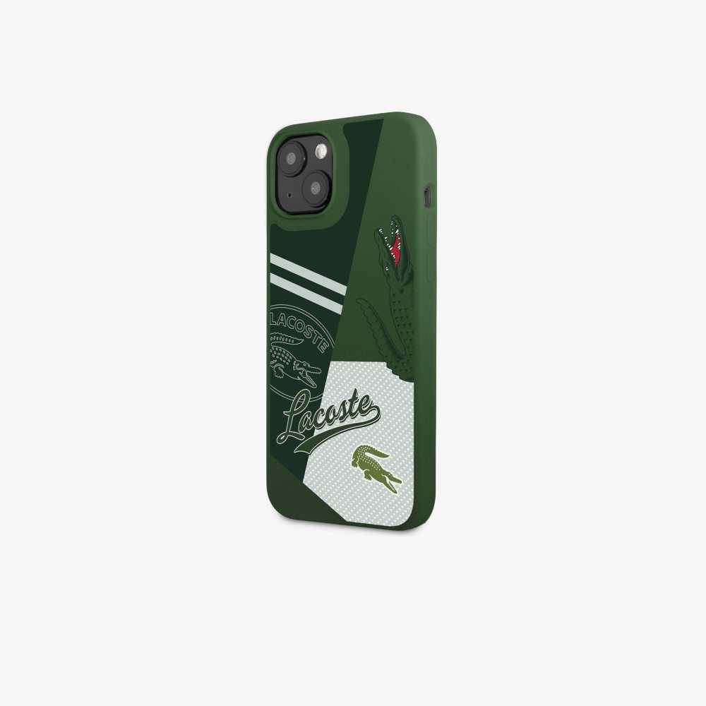 Lacoste Patchwork Print iPhone 14 Plus Case Vert 132 | JWT-251940