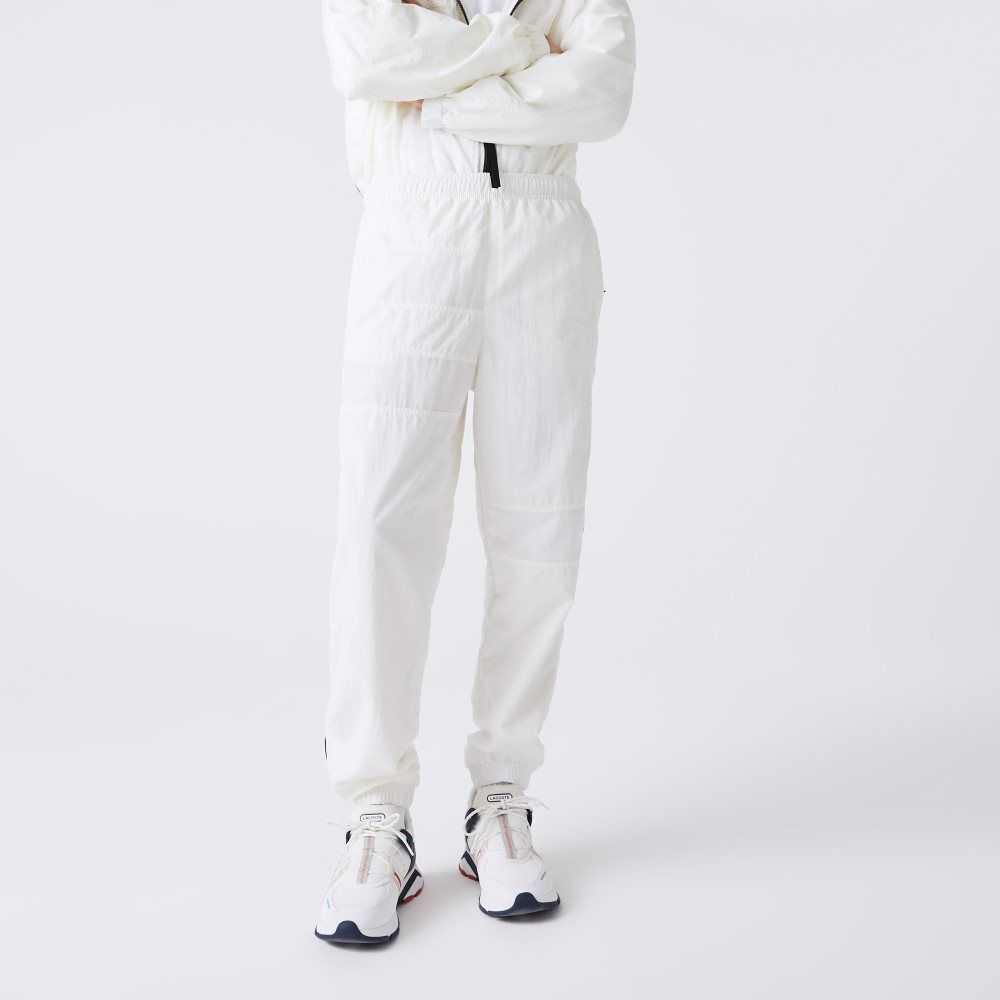 Lacoste Patchwork Water-Repellent Trackpants White | SJN-932056