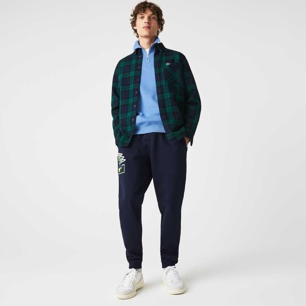 Lacoste Pennants L Badge Fleece Tracksuit Pants Navy Blue | NZJ-982534