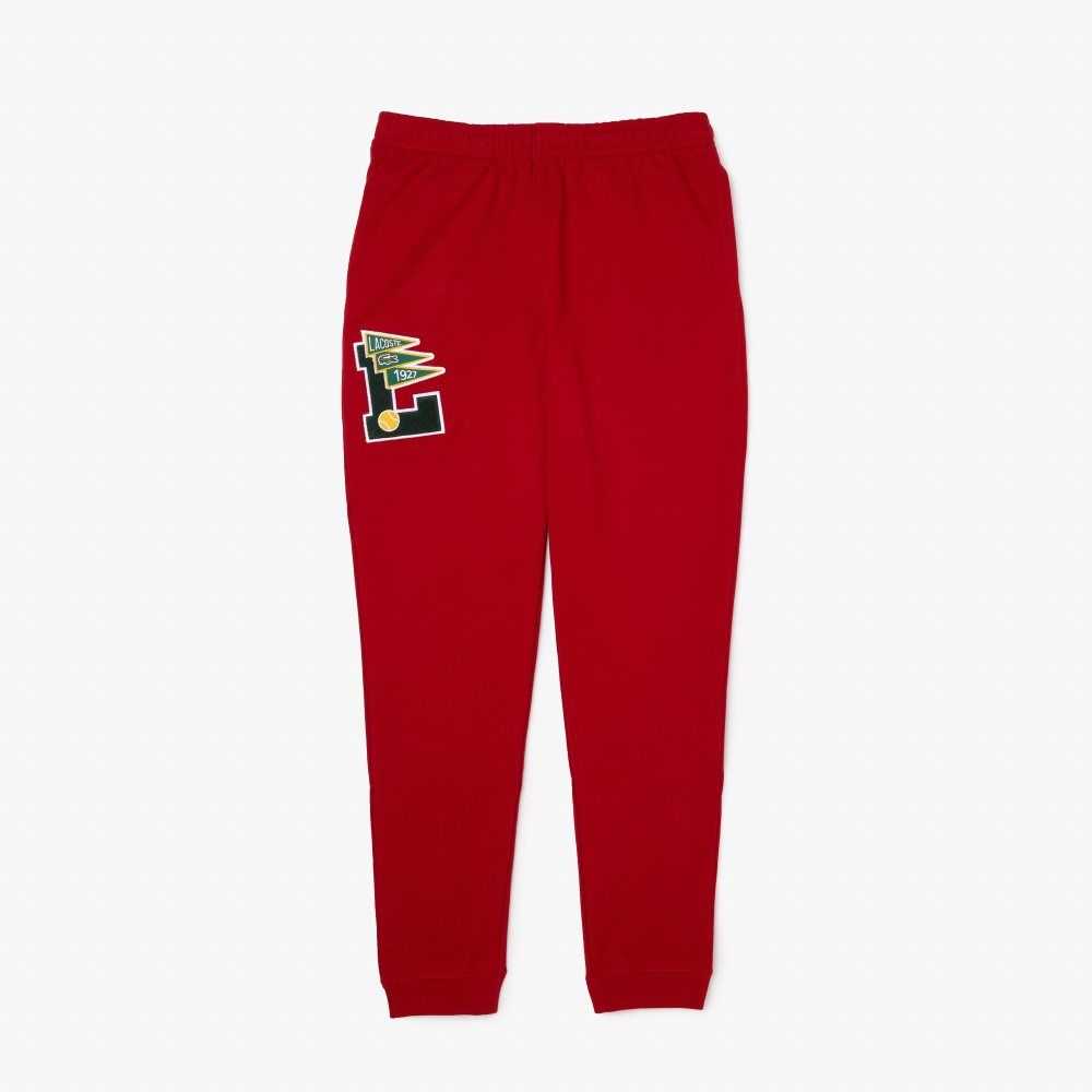 Lacoste Pennants L Badge Fleece Tracksuit Pants Red | ZGD-702584