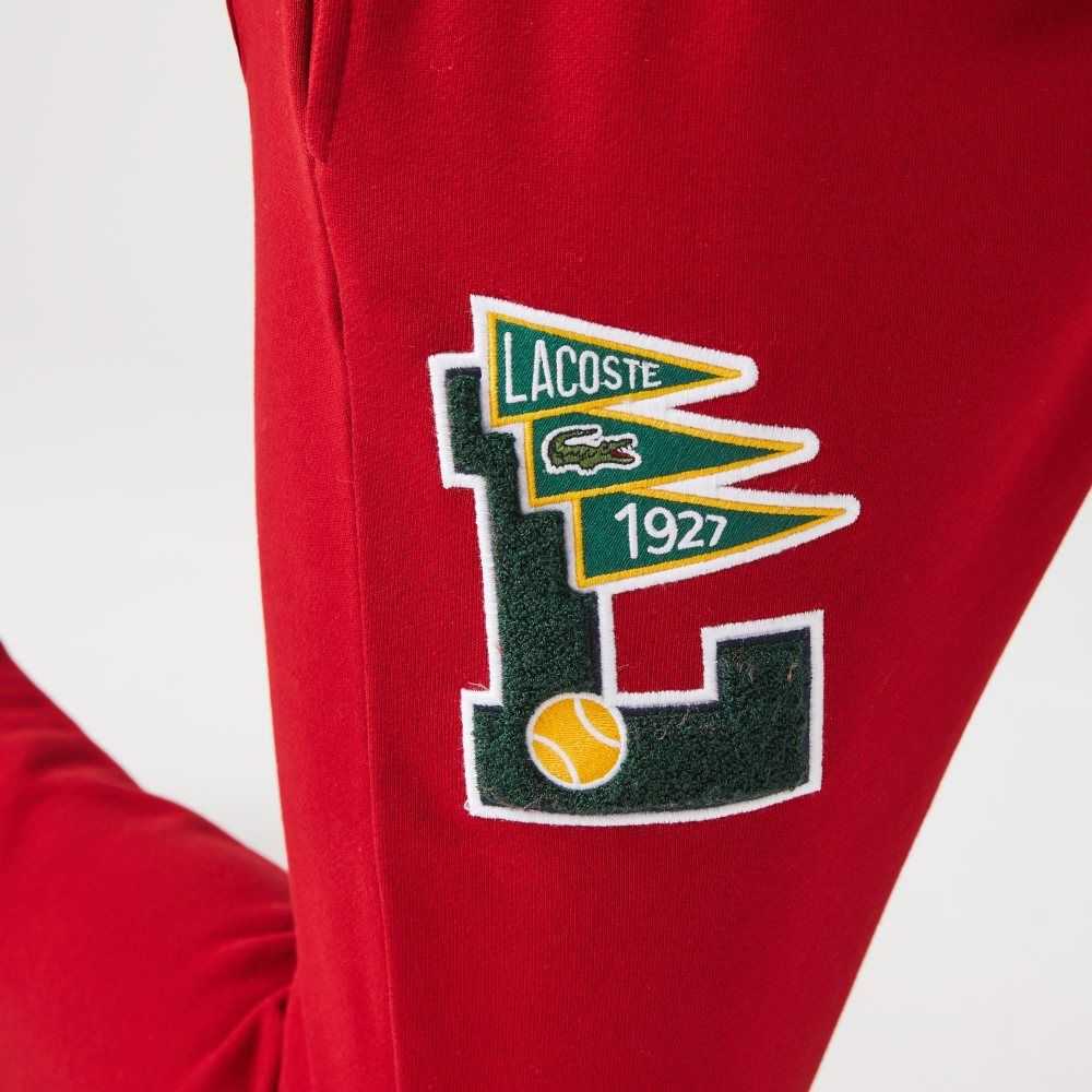 Lacoste Pennants L Badge Fleece Tracksuit Pants Red | ZGD-702584