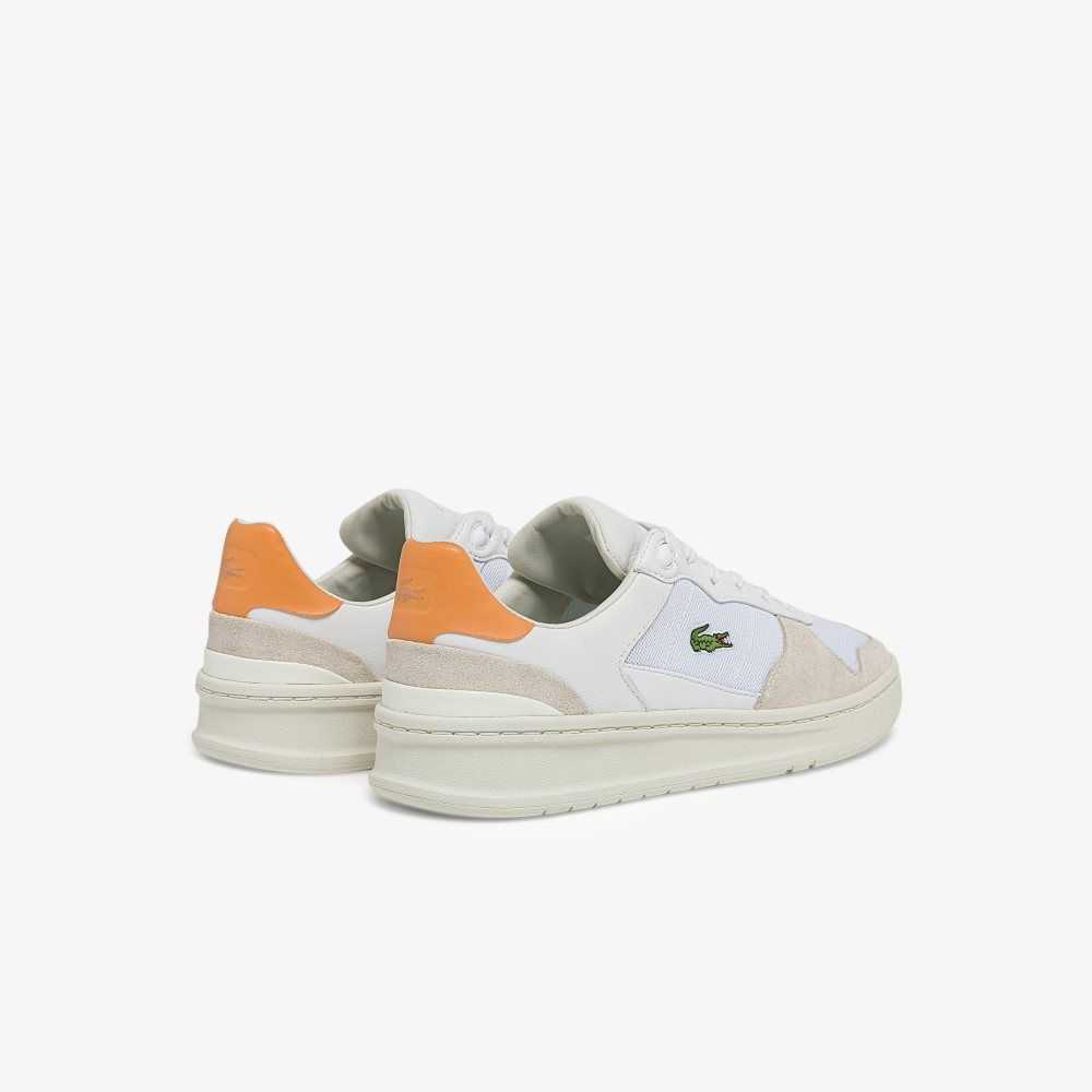 Lacoste Perf-Shot Suede Sneakers White/Orange | WYO-614298