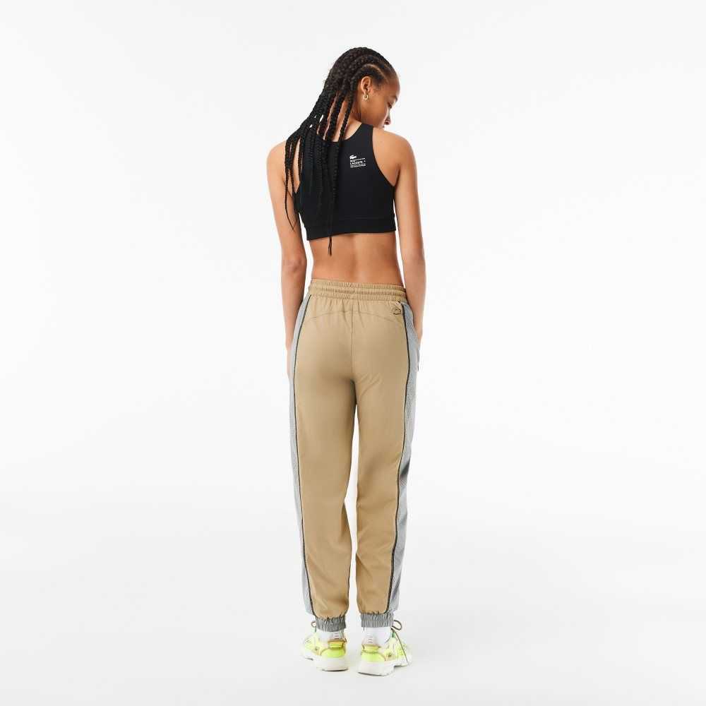 Lacoste Perforated Effect Track Pants Beige / Grey | YTN-629301