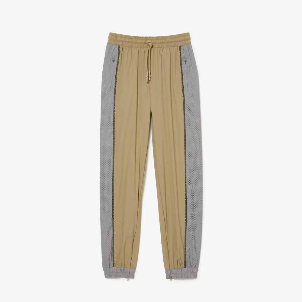 Lacoste Perforated Effect Track Pants Beige / Grey | YTN-629301