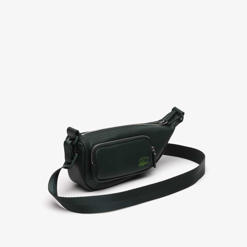 Lacoste Perforated Shoulder Bag - Small Sinople | ONW-843569