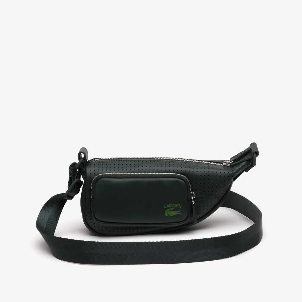 Lacoste Perforated Shoulder Bag - Small Sinople | ONW-843569