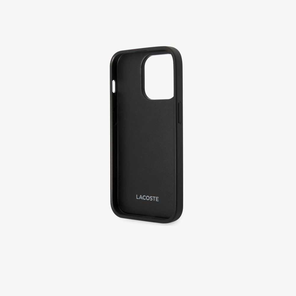 Lacoste Petit Pique Effect iPhone 14 Pro Max Case Black | EUH-893012