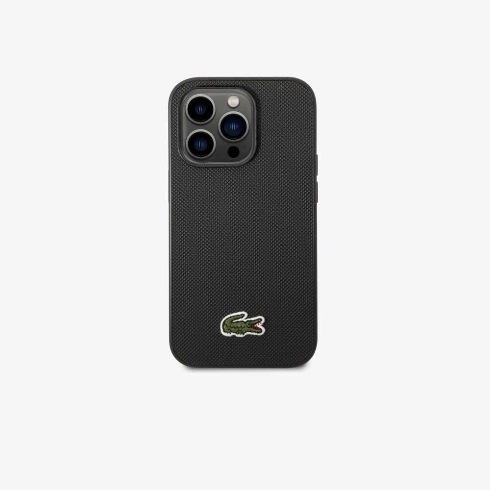 Lacoste Petit Pique Effect iPhone 14 Pro Max Case Black | EUH-893012