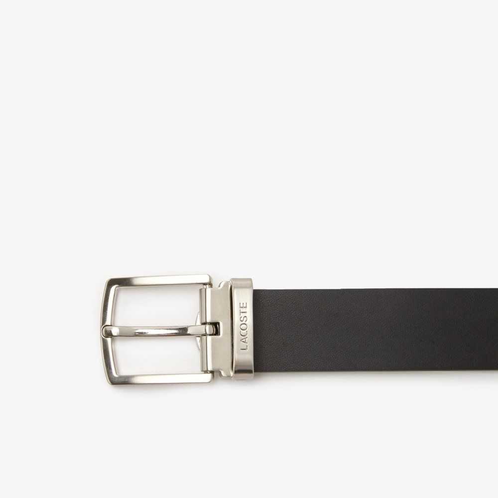 Lacoste Pin And Flat Buckle Belt Gift Set Noir Magnet | JHM-972803