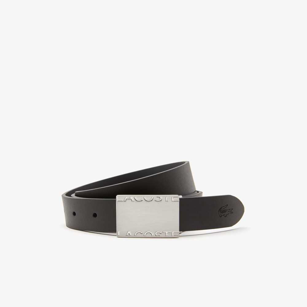 Lacoste Pin And Flat Buckle Belt Gift Set Noir Magnet | JHM-972803