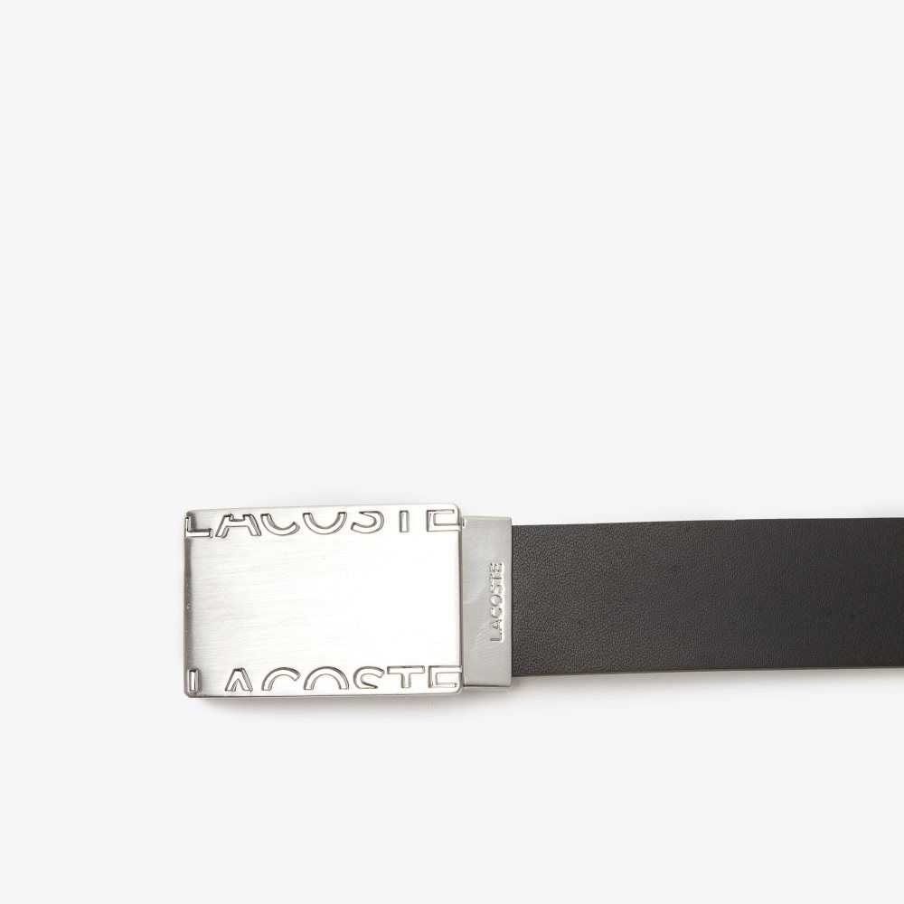 Lacoste Pin And Flat Buckle Belt Gift Set Noir Magnet | JHM-972803