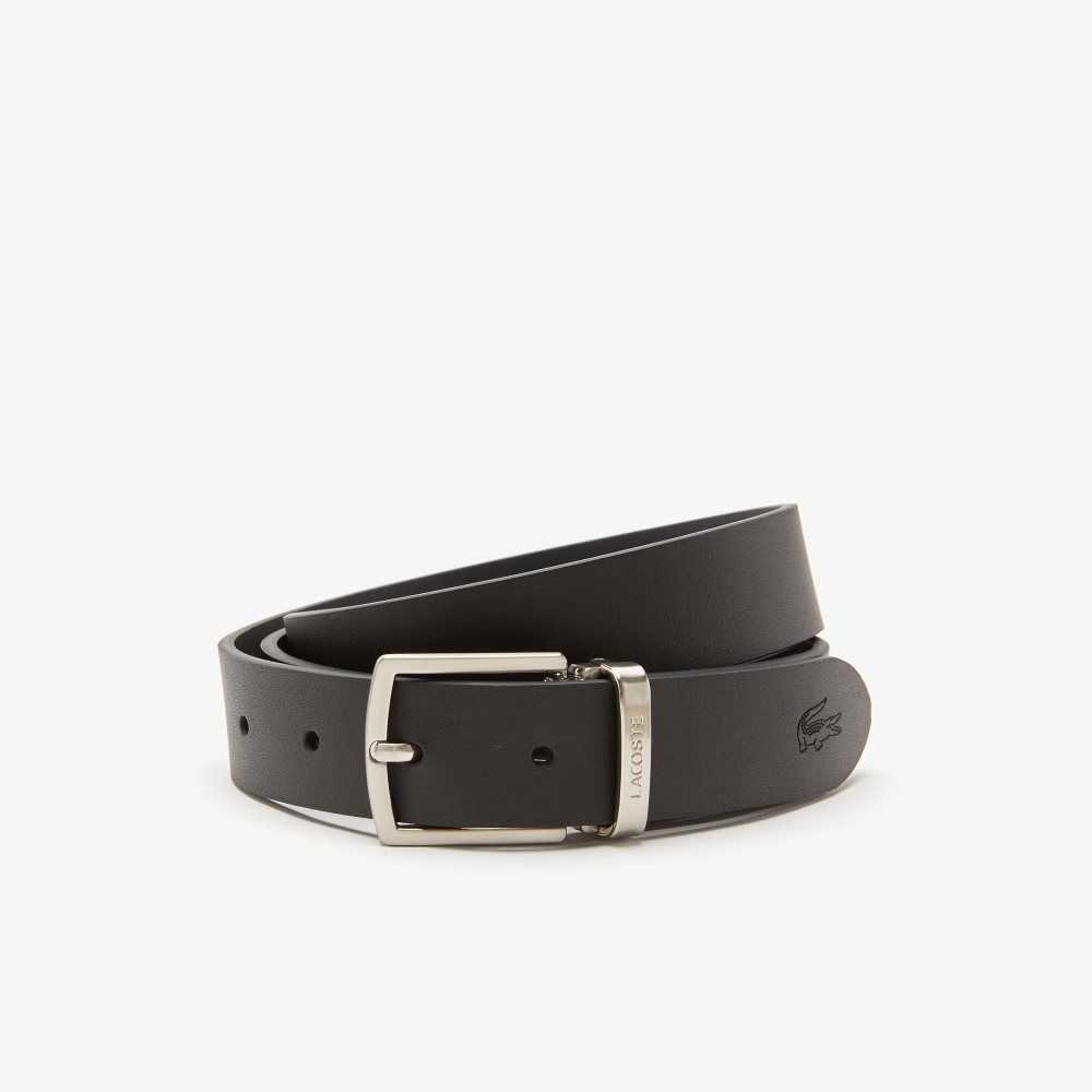 Lacoste Pin And Flat Buckle Belt Gift Set Noir Magnet | JHM-972803