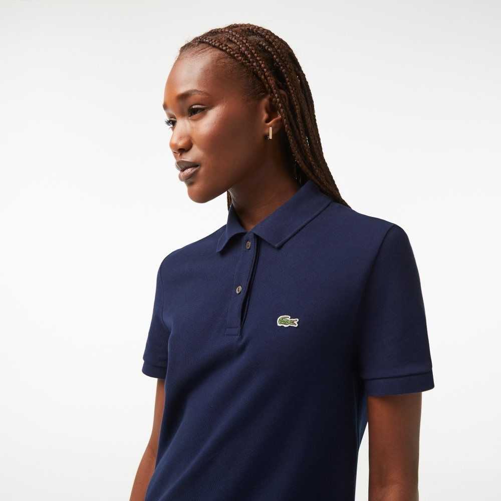 Lacoste Pique Knit Polo Dress Navy Blue | XDB-604735