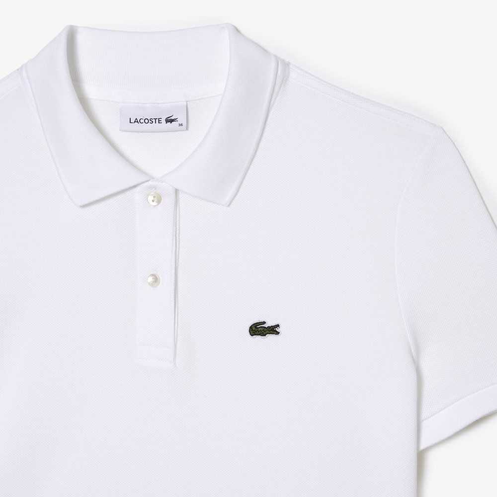 Lacoste Pique Knit Polo Dress White | LJK-150483