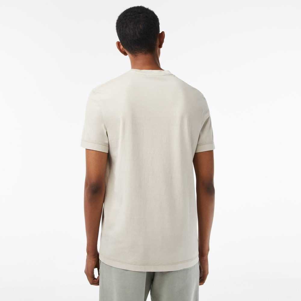 Lacoste Plain Organic Cotton T-Shirt Beige | KNH-328790