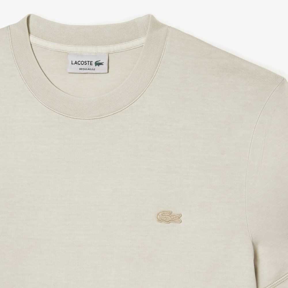 Lacoste Plain Organic Cotton T-Shirt Beige | KNH-328790