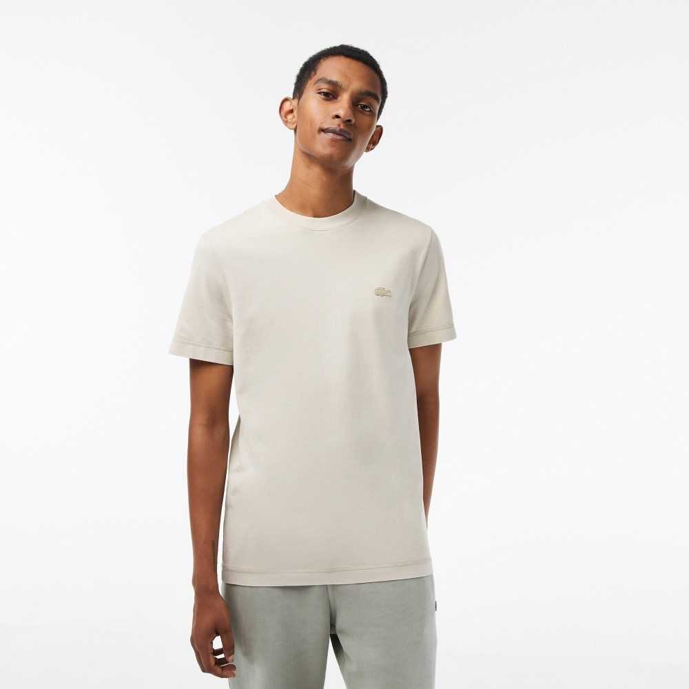 Lacoste Plain Organic Cotton T-Shirt Beige | KNH-328790