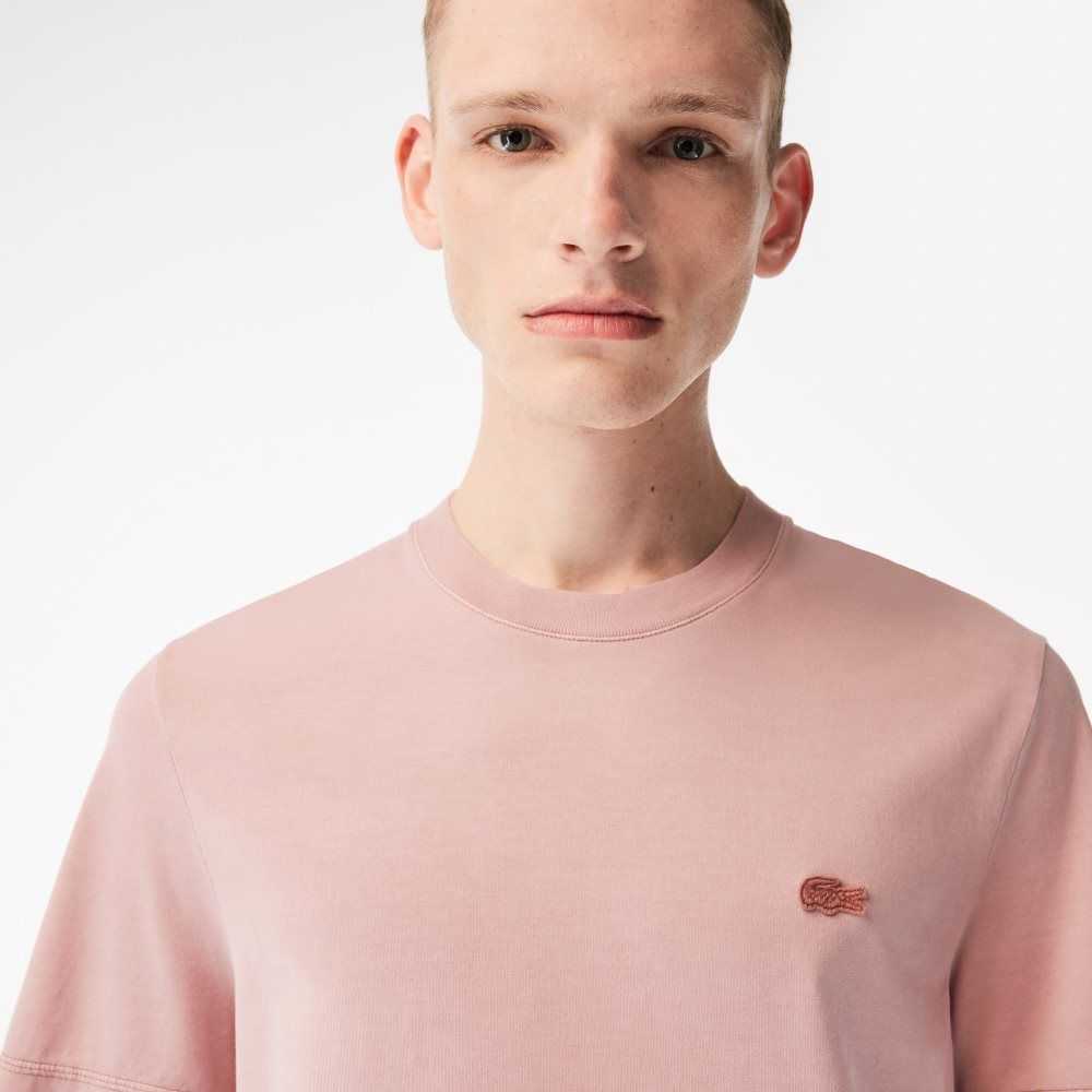 Lacoste Plain Organic Cotton T-Shirt Pink | DEU-504318