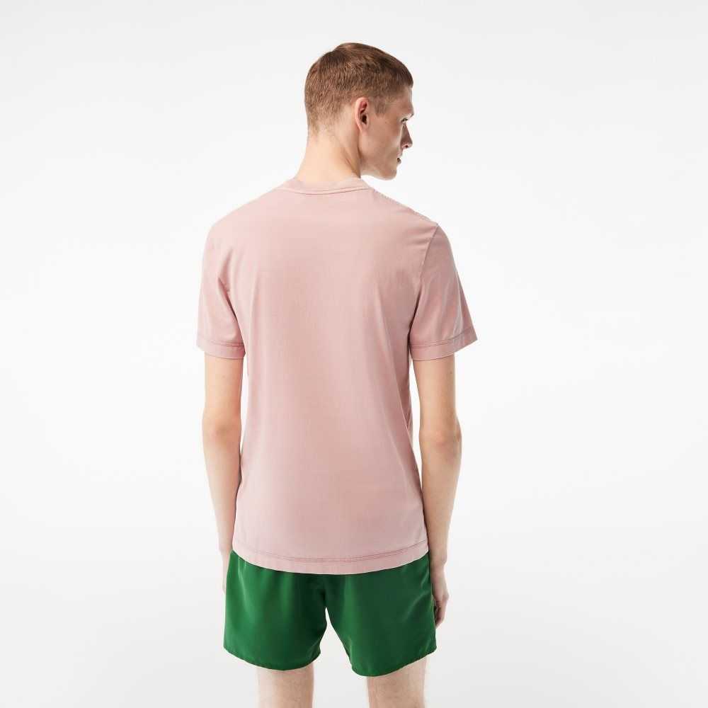 Lacoste Plain Organic Cotton T-Shirt Pink | DEU-504318