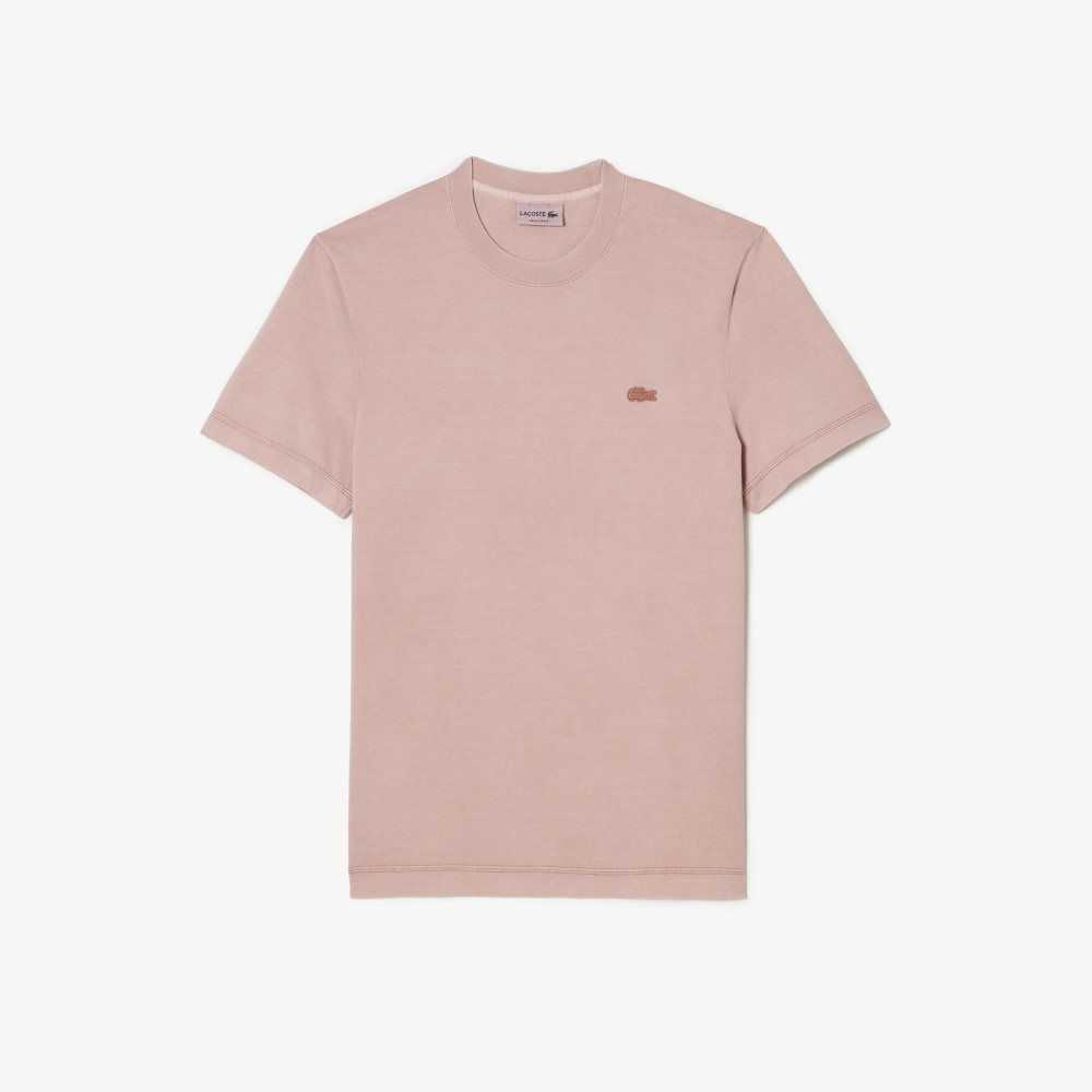 Lacoste Plain Organic Cotton T-Shirt Pink | DEU-504318