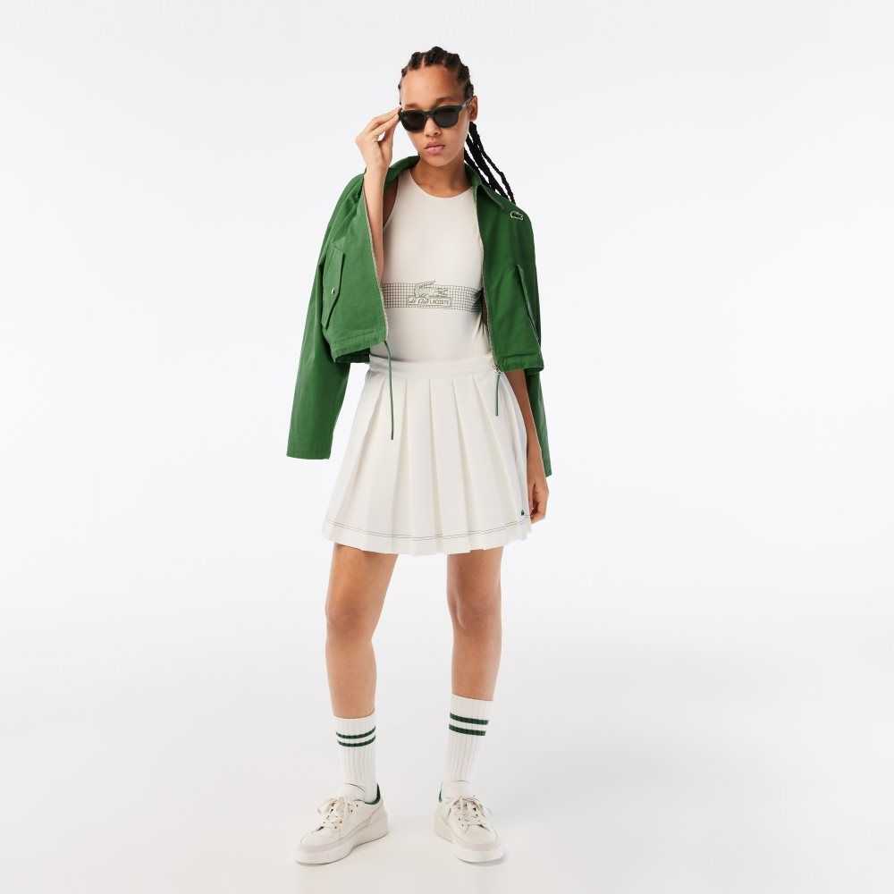 Lacoste Pleated Skirt White | OFH-396415