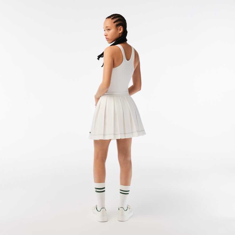 Lacoste Pleated Skirt White | OFH-396415