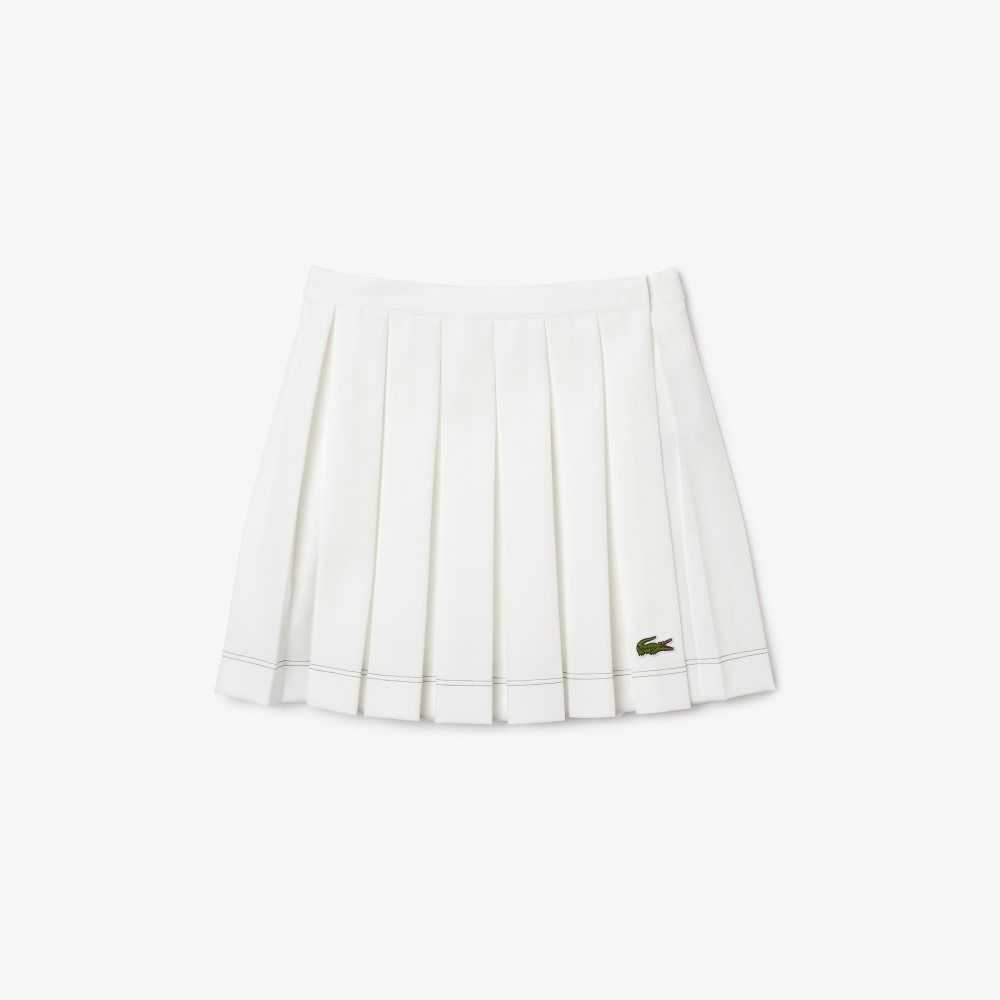 Lacoste Pleated Skirt White | OFH-396415