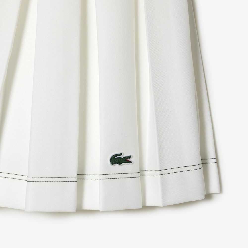 Lacoste Pleated Skirt White | OFH-396415