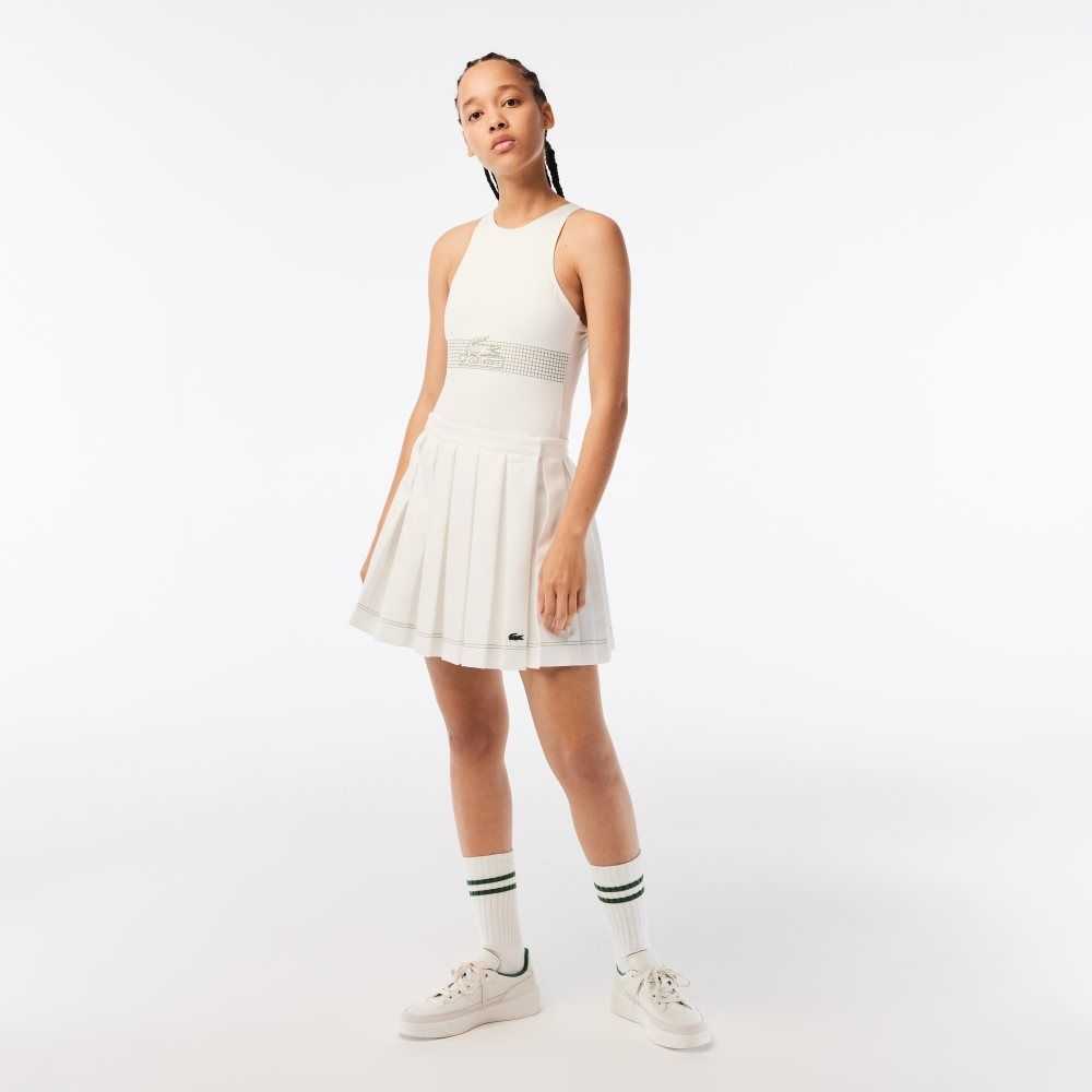 Lacoste Pleated Skirt White | OFH-396415