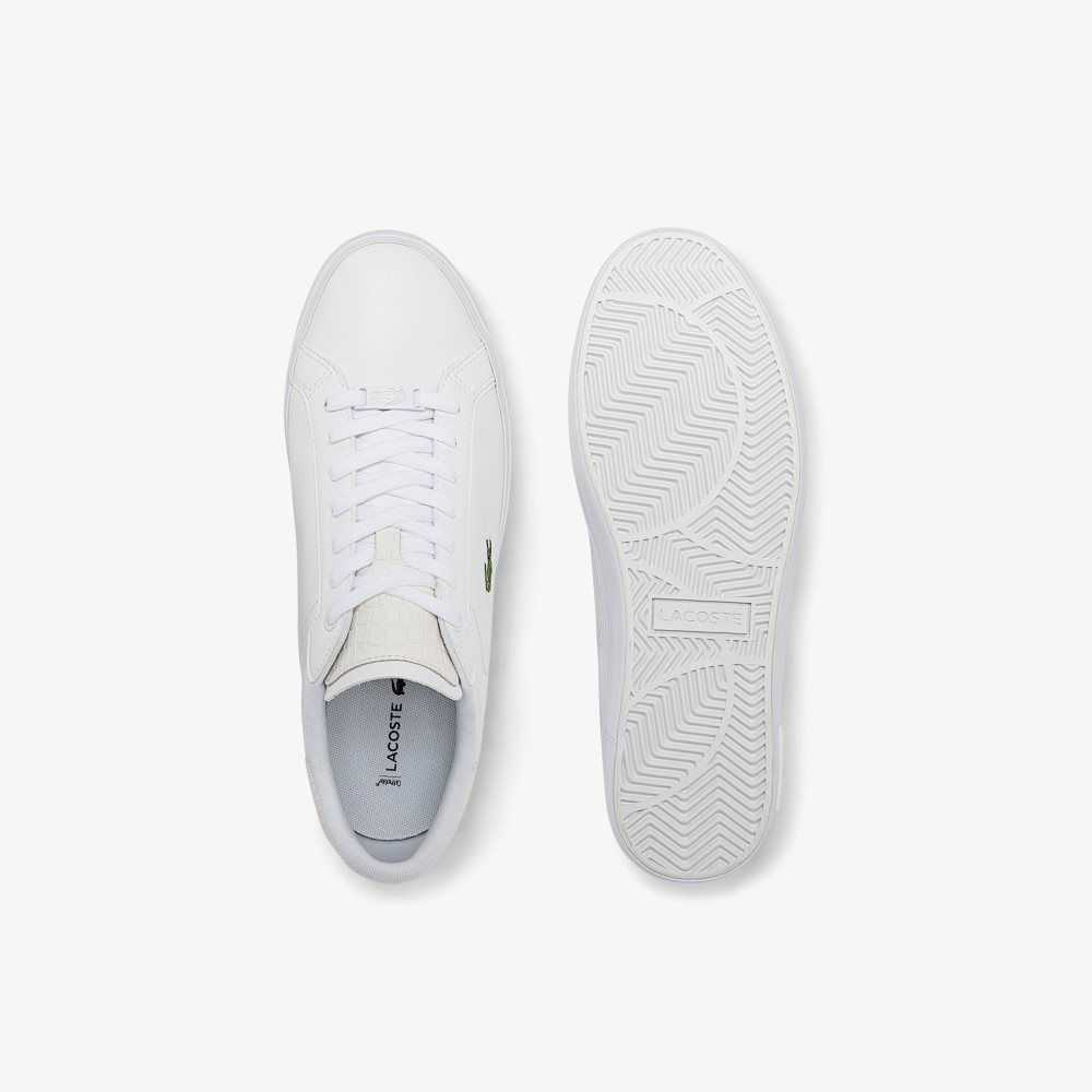 Lacoste Powercourt Burnished Leather Sneakers White/White | SCB-837952