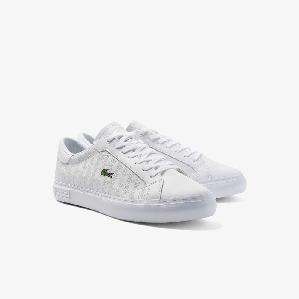 Lacoste Powercourt Leather Sneakers White/White | HPW-867045