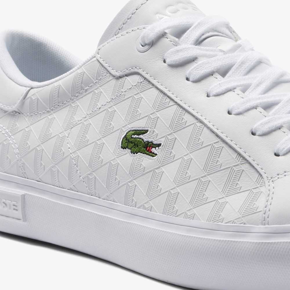 Lacoste Powercourt Leather Sneakers White/White | HPW-867045